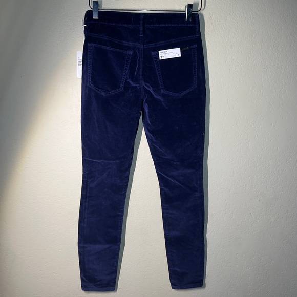 Joe's Jeans Icon Velvet Ankle Skinny Pants Jeans Velour Navy Blue NWT Size 27 - Picture 8 of 11